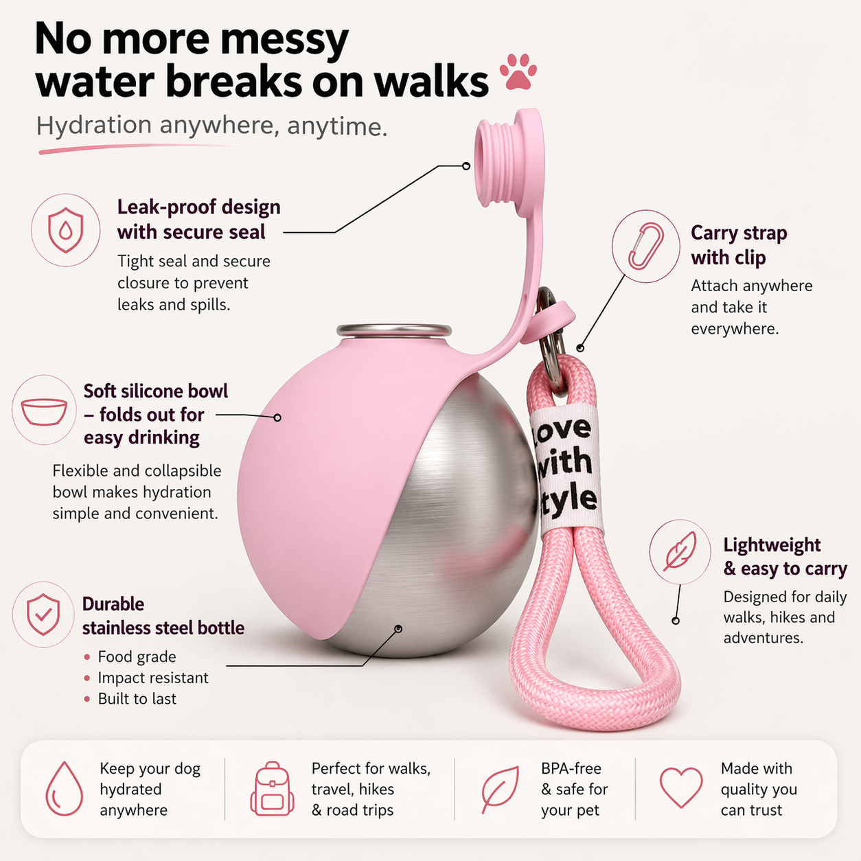 Clawly HydroGo Bottle